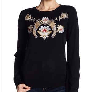 Philosophy Embroidered Fine Knit Sweater